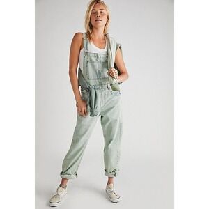 We The Free Free People Cotton Ziggy Denim Overalls Light Blue Women's Medium